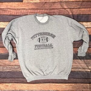 Pittsburgh Steelers NFL Football Gray Football Crewneck Pullover Sweatshirt